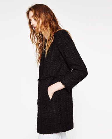 Black coat from Zara